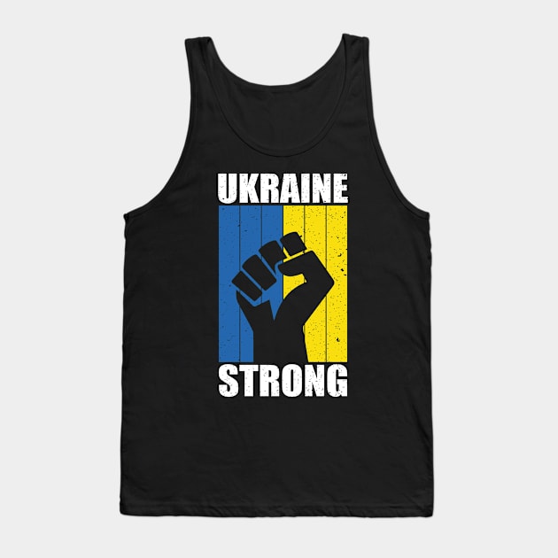 Ukraine Strong Retro Vintage Flag Tank Top by Teeartspace